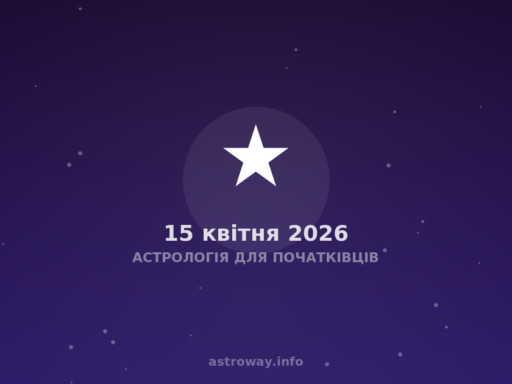 Астрологія Для Початківців — 2026 04 15