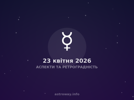 Аспекти Та Ретроградність — 2026 04 23