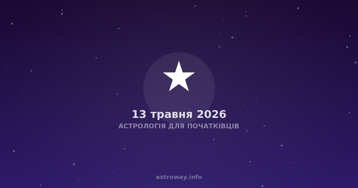 Астрологія Для Початківців — 2026 05 13