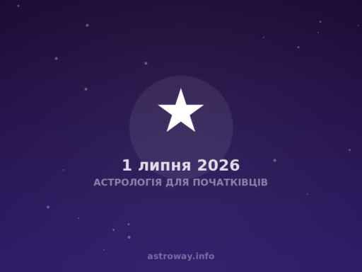 Астрологія Для Початківців — 2026 07 01