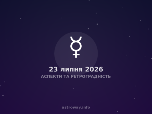 Аспекти Та Ретроградність — 2026 07 23