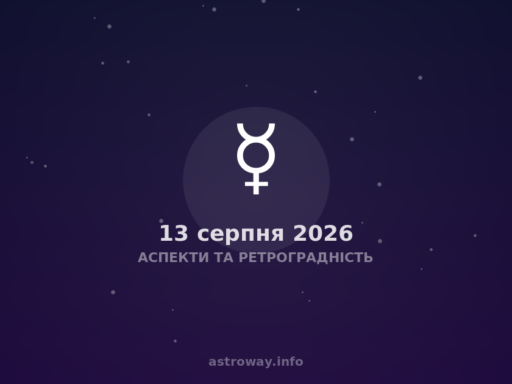 Аспекти Та Ретроградність — 2026 08 13