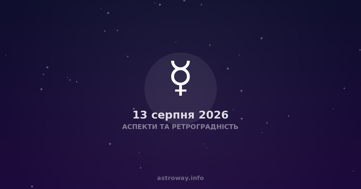 Аспекти Та Ретроградність — 2026 08 13