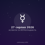Аспекти Та Ретроградність — 2026 08 27