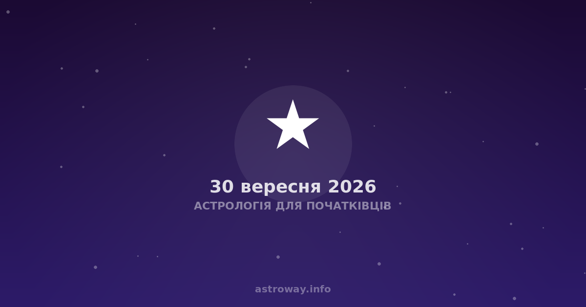 Астрологія Для Початківців — 2026 09 30