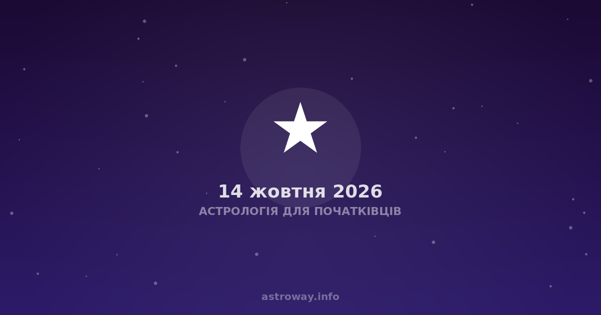 Астрологія Для Початківців — 2026 10 14