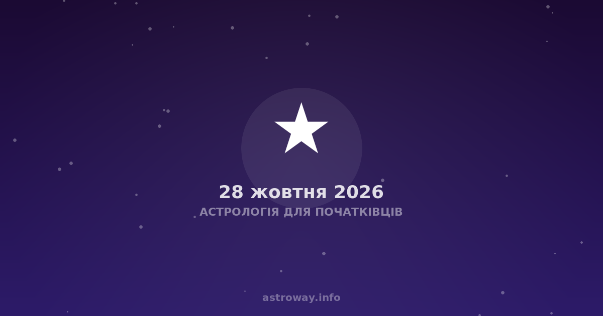 Астрологія Для Початківців — 2026 10 28